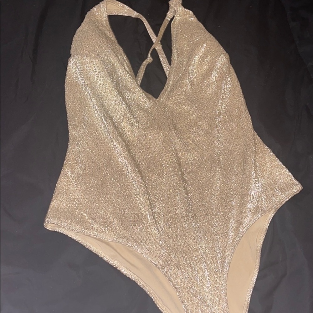 H&M gold one piece swimsuit size 12 - used